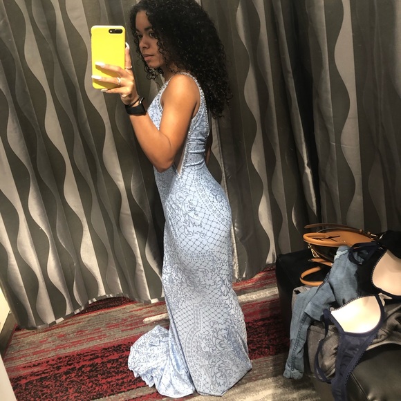 Baby blue Jovani prom dress - Picture 2 of 2